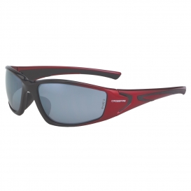 CrossFire 23233 RPG Safety Glasses - Red Frame - Silver Mirror Lens