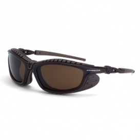 CrossFire 26116AF Eclipse Safety Glasses - Brown Foam Lined Frame - Brown Anti-Fog Lens