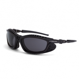 CrossFire 2641AF Eclipse Safety Glasses - Black Foam Lined Frame - Smoke Anti-Fog Lens