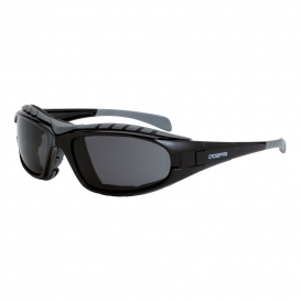 CrossFire 2761AF Diamondback Safety Glasses - Black Foam Lined Frame - Smoke Anti-Fog Lens