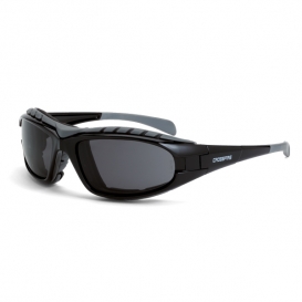 CrossFire Diamondback Safety Glasses - Black Foam Lined Frame - Smoke ...