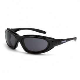 CrossFire Journey Safety Glasses - Black Foam Lined Frame - Smoke Anti-Fog Lens