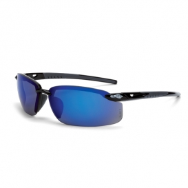 CrossFire ES5 Safety Glasses - Black Frame - Blue Mirror Lens