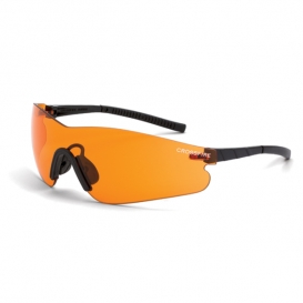 CrossFire Blade Safety Glasses - Black Temples - Orange Anti-Fog Lens