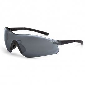 CrossFire Blade Safety Glasses - Black Temples - Silver Mirror Lens