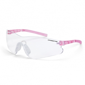 CrossFire Mini Blade Safety Glasses - Pink Temples - Clear Anti-Fog Lens