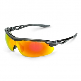 CrossFire 3968 Cirrus Safety Glasses - Black Frame - Red Mirror Lens