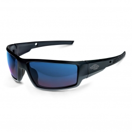 CrossFire 41626 Cumulus Safety Glasses - Black Frame - Blue Mirror Lens