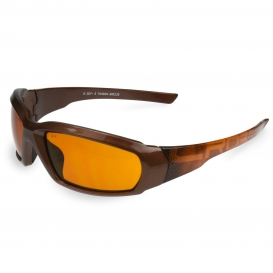 CrossFire 451107 Arcus Safety Glasses - Brown Graphic Frame - HD Brown Lens