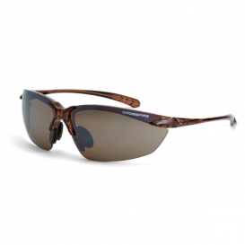 CrossFire Sniper Safety Glasses - Brown Frame - Brown Mirror Lens
