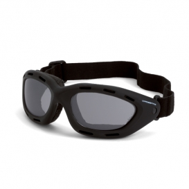 CrossFire Element Safety Goggles - Black Foam Lined Frame - Smoke Anti-Fog Lens