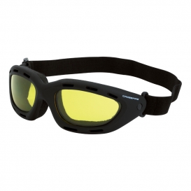 CrossFire 91353AF Element Safety Goggles - Black Foam Lined Frame - Yellow Anti-Fog Lens
