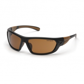 Carhartt Carbondale Safety Eyewear - Black/Tan Frame - Brown Lens