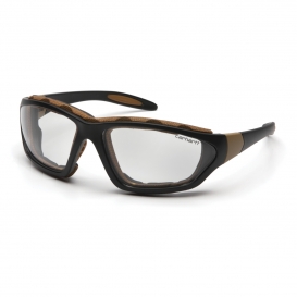 Carhartt Carthage Safety Eyewear - Black/Tan Frame - Clear Anti-Fog Lens