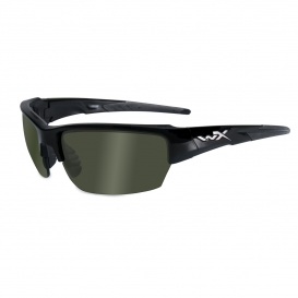 Wiley X Saint Sunglasses - Gloss Black Frame - Polarized Green Lens