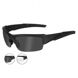 Wiley X Valor Safety Glasses - Matte Black Frame - Grey & Clear Lenses