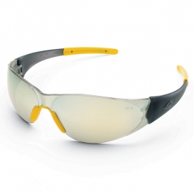 Crews CK2 Safety Glasses - Yellow Indoor/Outdoor Mirror Lens - Yellow Nose Piece