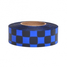Presco CKBBK Checkerboard Roll Flagging Tape - Blue/Black