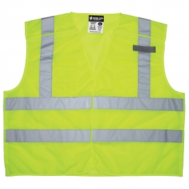 River City CL2ML2 Type R Class 2 Breakaway Dual Stripe Mesh Safety Vest - Yellow/Lime