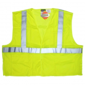 MCR Safety CL2MLPFR Type R Class 2 Limited Flammability Breakaway Safety Vest - Yellow/Lime