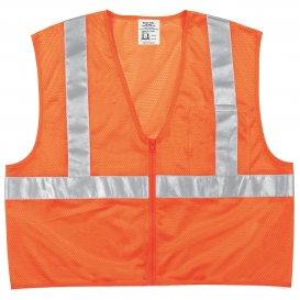 MCR Safety CL2MOP Type R Class 2 Mesh Safety Vest with Zipper - Orange
