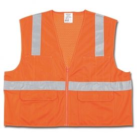 River City CL2OC Type R Class 2 Mesh Back Solid Front Dielectric Safety Vest - Orange