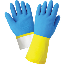 CLC Work Gloves - Blue Neoprene over Yellow Latex Unsupported