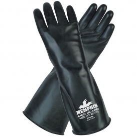 Memphis CP14 Butyl Rubber Gloves - 14 mil Smooth Finish - Black