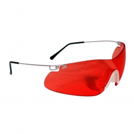 Radians Clay Pro Shooting Glasses - Silver Temples - Vermillion Lens