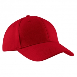 Port & Company CP82 Brushed Twill Cap - Red