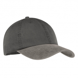 Port & Company CP83 Two-Tone Pigment-Dyed Cap - Black/Pebble