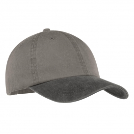 Port & Company CP83 Two-Tone Pigment-Dyed Cap - Pebble/Black