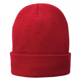 Port & Company CP90L Fleece-Lined Knit Cap - Athletic Red