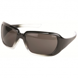 MCR Safety CR1212 CR2 Safety Glasses - Black/Clear Frame - Gray Lens