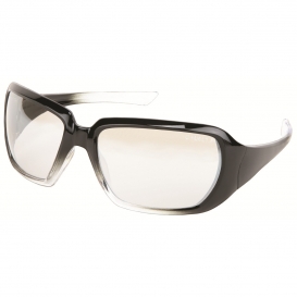 MCR Safety CR1219 CR2 Safety Glasses - Black/Clear Frame - Indoor/Outdoor Mirror Lens