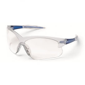 Crews DC220 Deuce Safety Glasses - Small Clear/Blue Frame - Clear Anti-Fog Lens