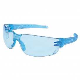 MCR Safety HK213PF HK2 Safety Glasses - Blue Frame - Blue MAX6 Anti-Fog Lens 