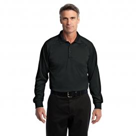 CornerStone CS410LS Select Long Sleeve Snag-Proof Tactical Polo - Black