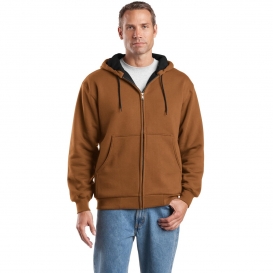 CornerStone CS620 Heavyweight Full-Zip Hooded Sweatshirt with Thermal Lining - Duck Brown