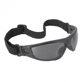 Radians CT1-21 Cuatro 4-In-1 Safety Glasses/Goggles - Smoke Foam Lined Frame - Smoke Anti-Fog Lens