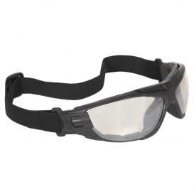 Radians CT1-91 Cuatro 4-In-1 Safety Glasses/Goggles - Smoke Foam Lined Frame - Indoor/Outdoor Anti-Fog Mirror Lens