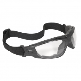 Radians CTB1 Cuatro 4-In-1 Safety Glasses/Goggles - Smoke Foam Lined Frame - Clear Anti-Fog Bifocal Lens