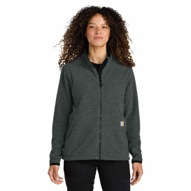 Carhartt CT106419 Ladies Textured Full-Zip Fleece Jacket - Carbon Heather