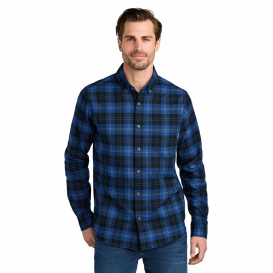 Eddie Bauer EB610 Long Sleeve Favorite Flannel Plaid Shirt - Cobalt Tartan