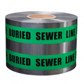CAUTION BURIED SEWER LINE BELOW - Detectable Underground Warning Tape