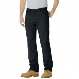 Dickies 17-292 Regular Straight Fit 5-Pocket Denim Jeans - Rinsed Overdyed Black