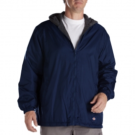 Dickies 33-237 Fleece Lined Hooded Nylon Jacket - Dark Navy