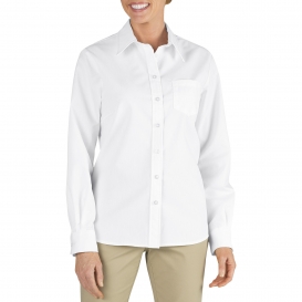 Dickies FL136 Women\'s Long Sleeve Stretch Poplin Shirt - White
