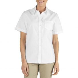 Dickies FS136 Women\'s Short Sleeve Stretch Poplin Shirt - White
