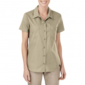 Dickies FS5350 Women\'s Industrial Short Sleeve Work Shirt - Desert Sand